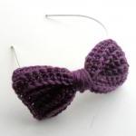 Crochet Bow Headband Purple..