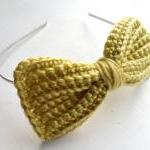 Crochet Bow Headband Mustar..