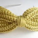 Crochet Bow Headband Mustar..